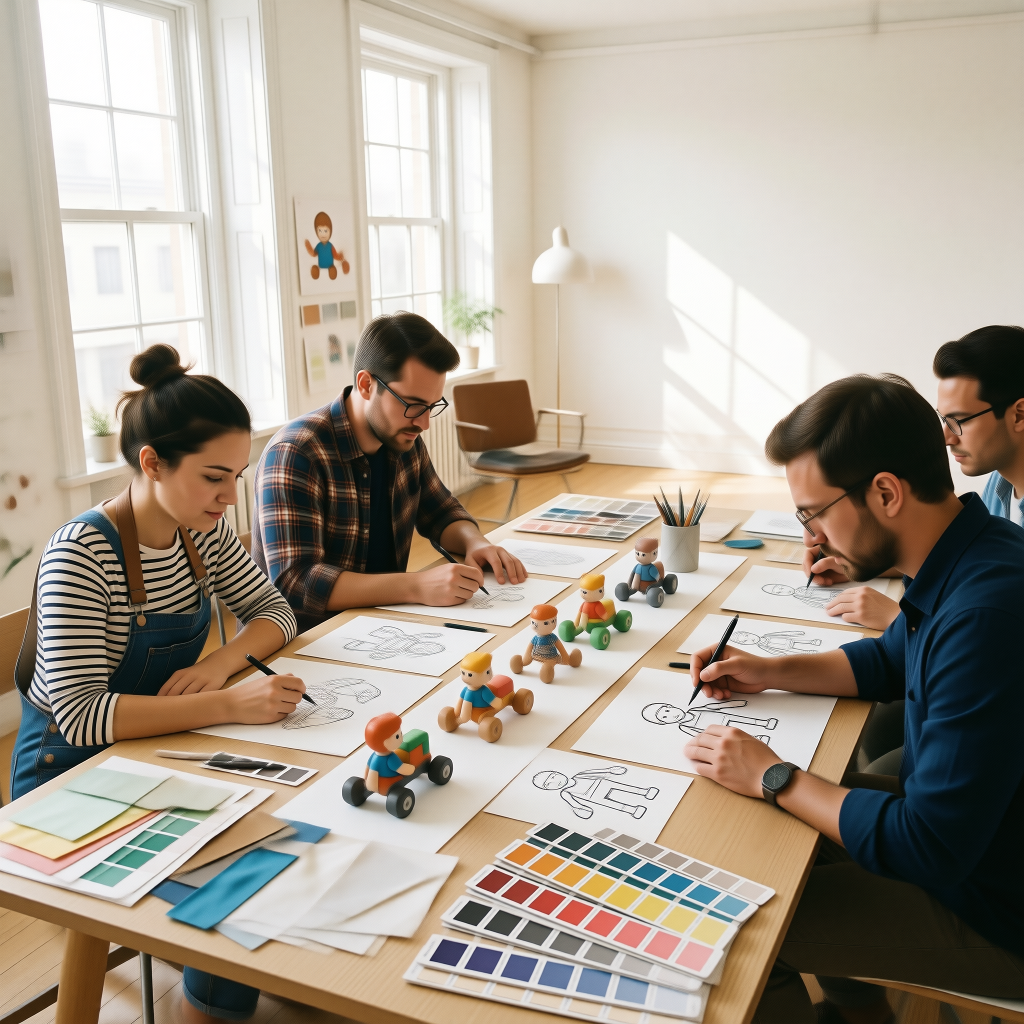 Sunbright in-house design team reviewing product samples