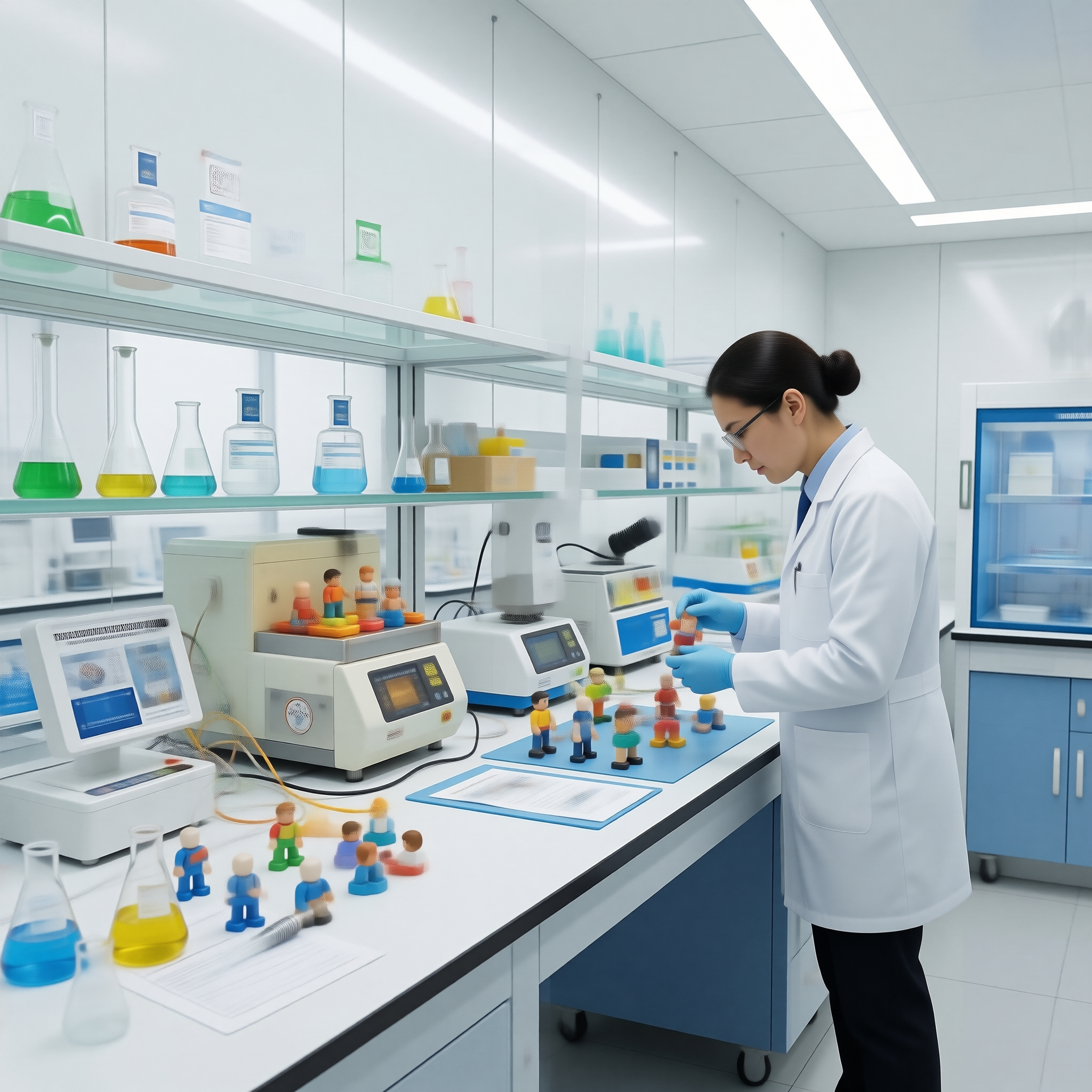Quality control lab testing toy samples