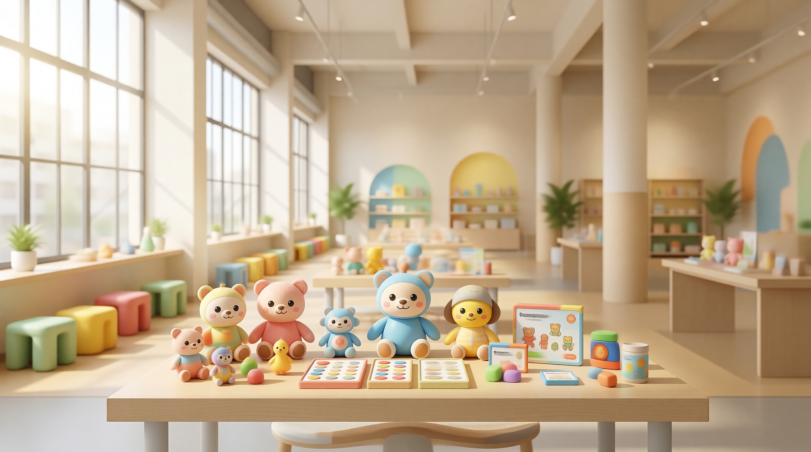 Sunbright Toys product showcase &mdash; Rainbow Wooden Stacker, Organic Cotton Bunny, and STEAM Magnet Kit